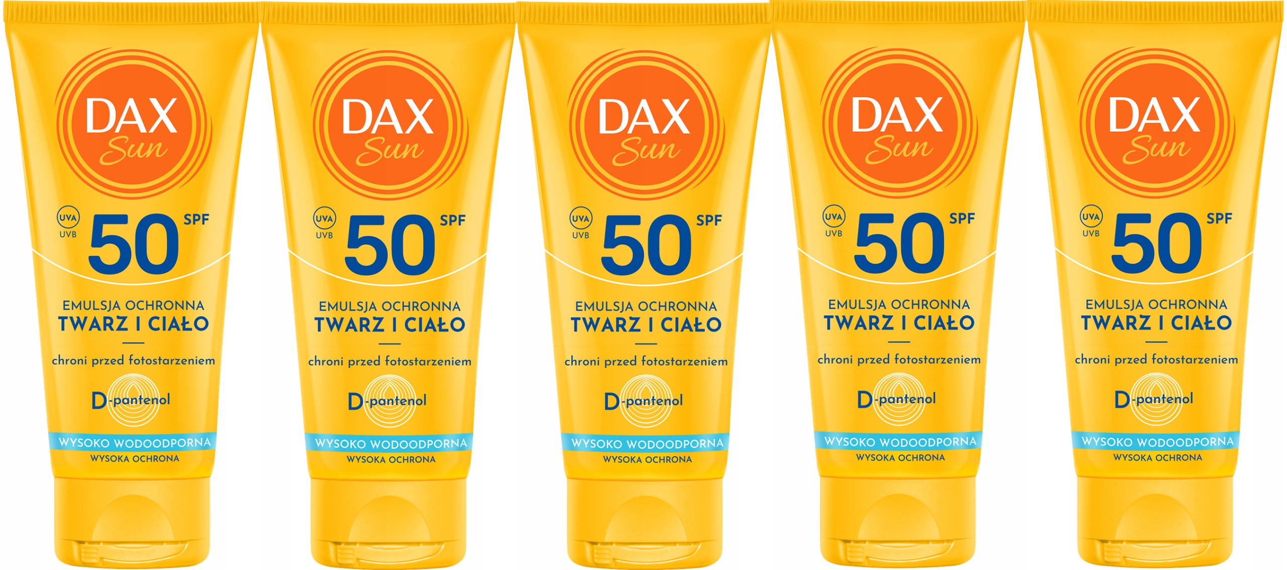 5 x Dax Sun Ochranná emulze na obličej a tělo SPF50 Travel 50 ml Regenerace