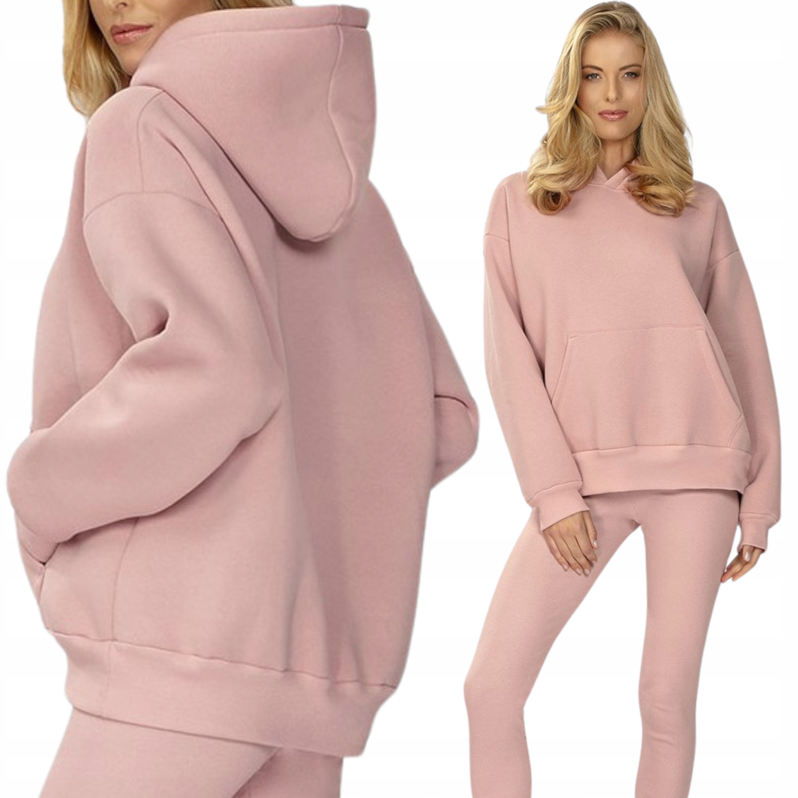 Mikina, měkká, silná, 2XL, Oseye, pudrová