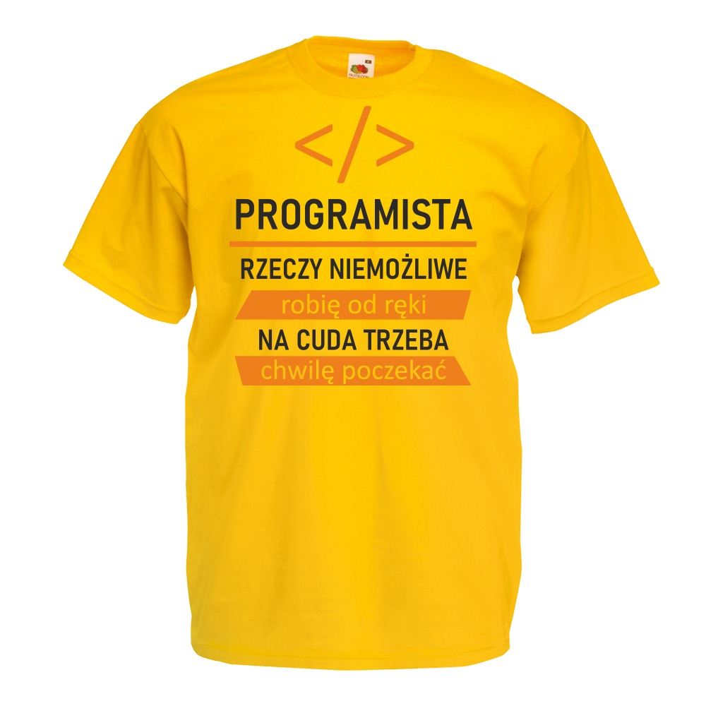 

Koszulka programista cudotwórca L żółta