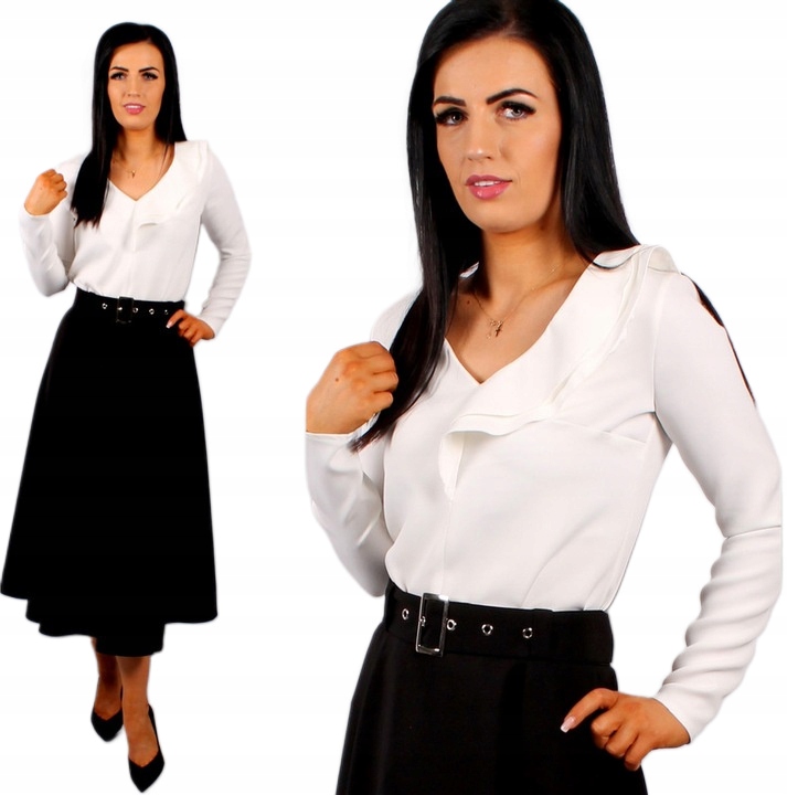 Elegantní A Moderní Halenka S Volánem Ecru L