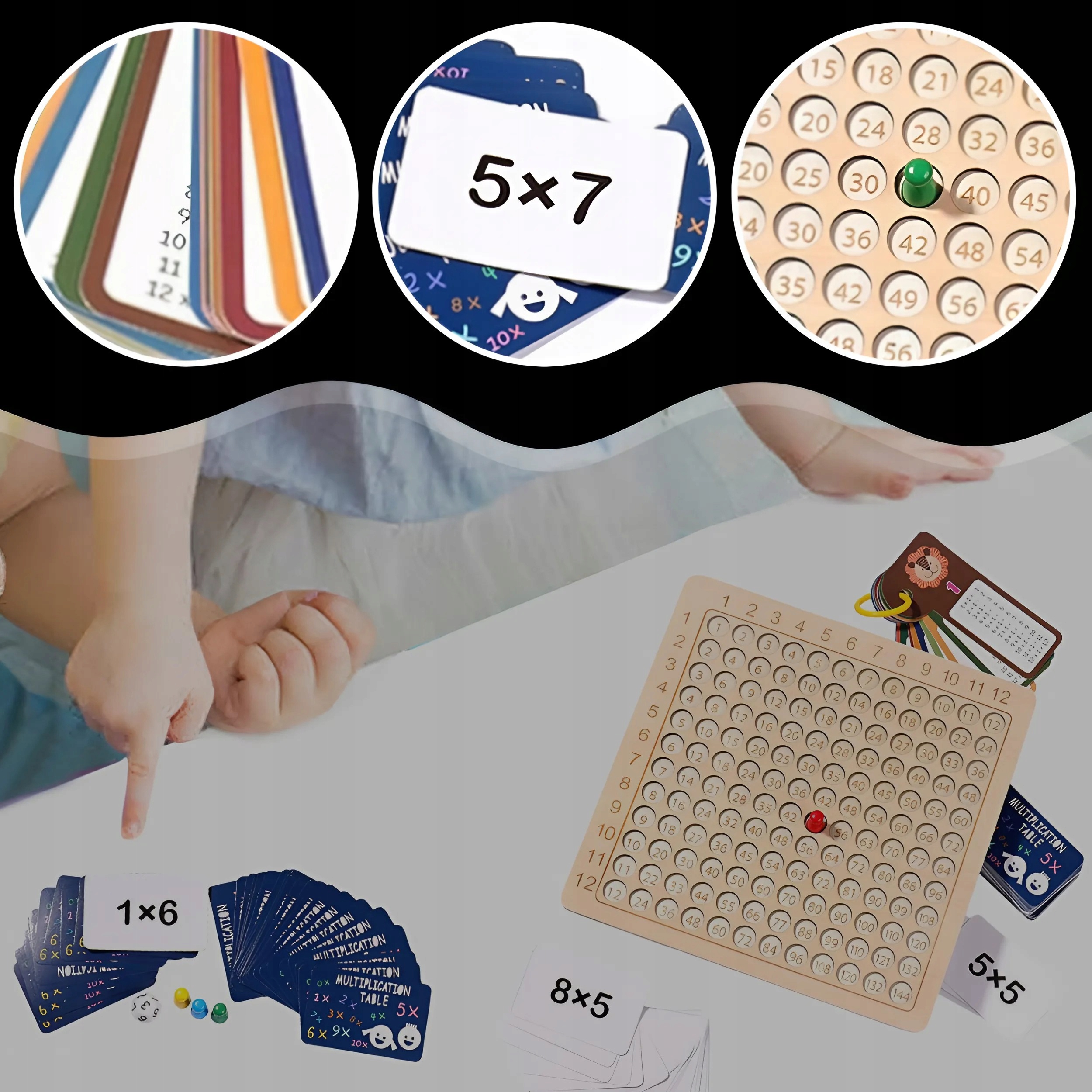 TABLICZKA MNOŻENIA DREWNIANA GRA EDUKACYJNA 2w1 NAUKA LICZENIA DLA DZIECI Baterie nie