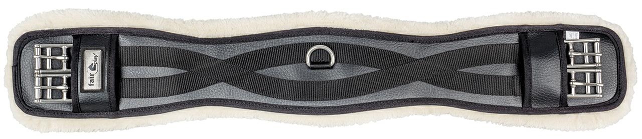 Pásek pro koně Fair Play Pro Dressage, černý, 55 cm s kožešinou