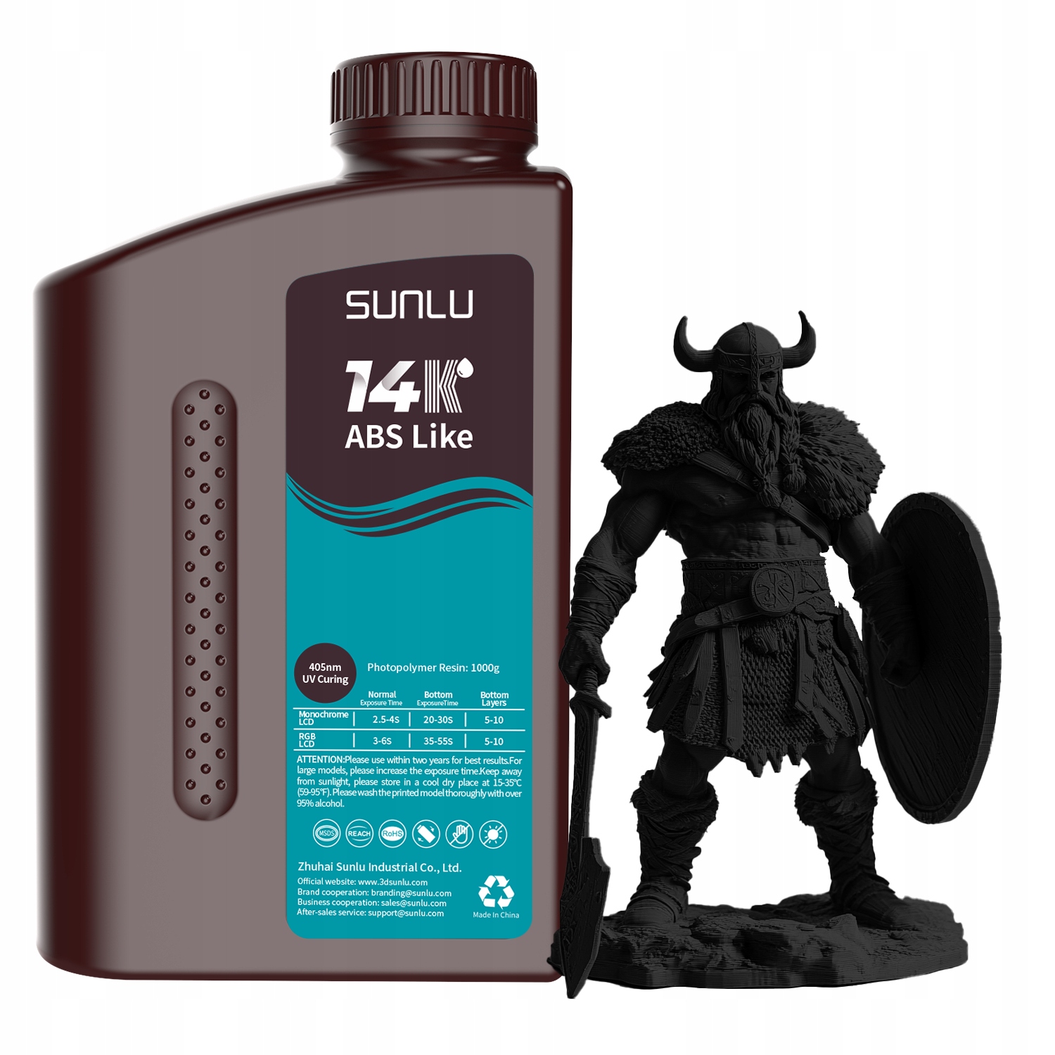 Uv pryskyřice Sunlu 14K Abs Like Black černá 1 kg 1 l pro 3D tiskárnu