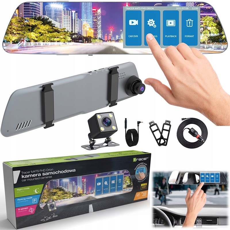 

Kamera Cofania Rejestrator Jazdy Full Hd Dotykowy