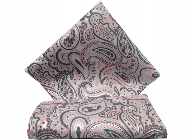 SREBRNA / RÓŻOWA WE WZORY POSZETKA BUTONIERKA WYPUSTKA