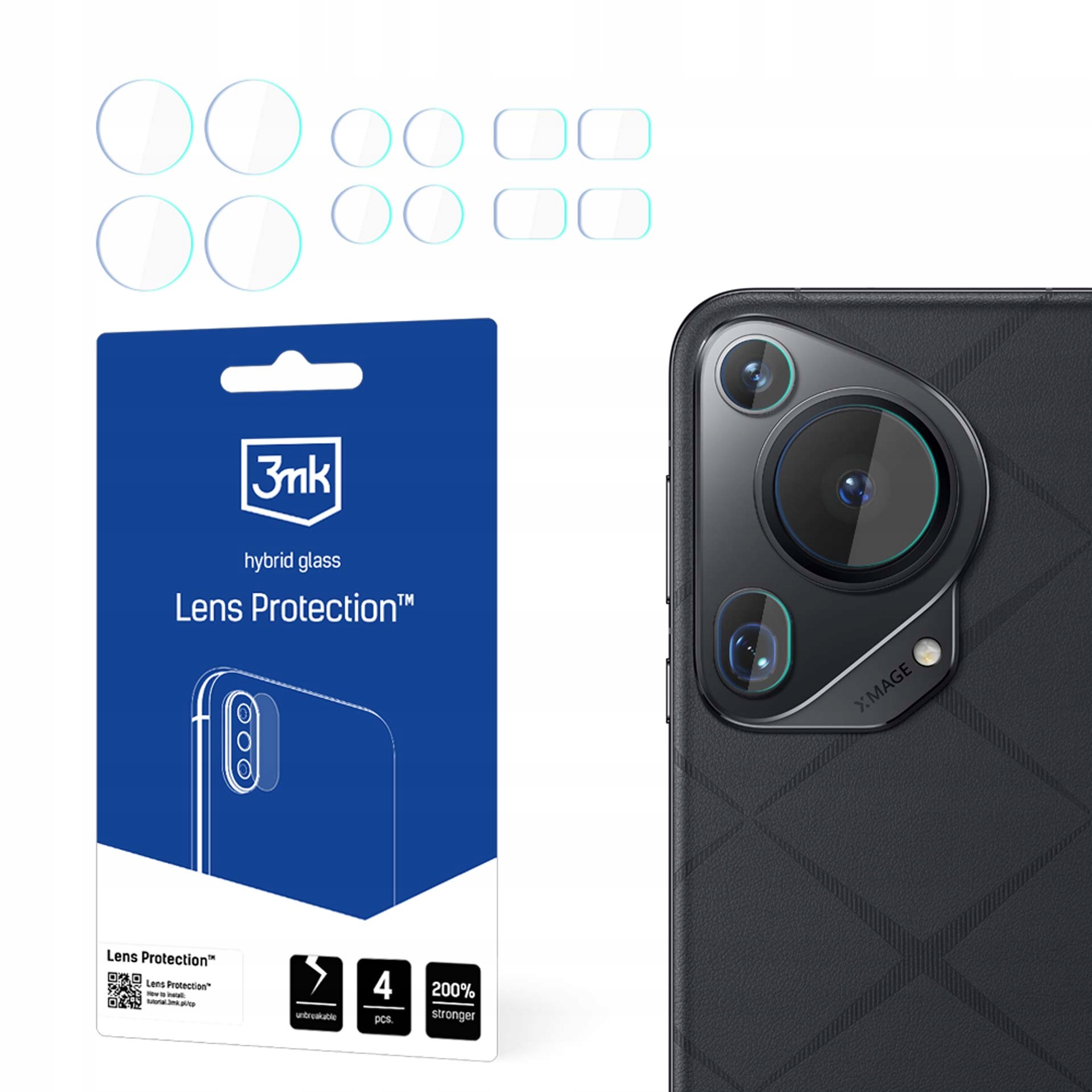 Szkło na aparat 3mk Lens Protection™ hybrydowe na Huawei Pura 70