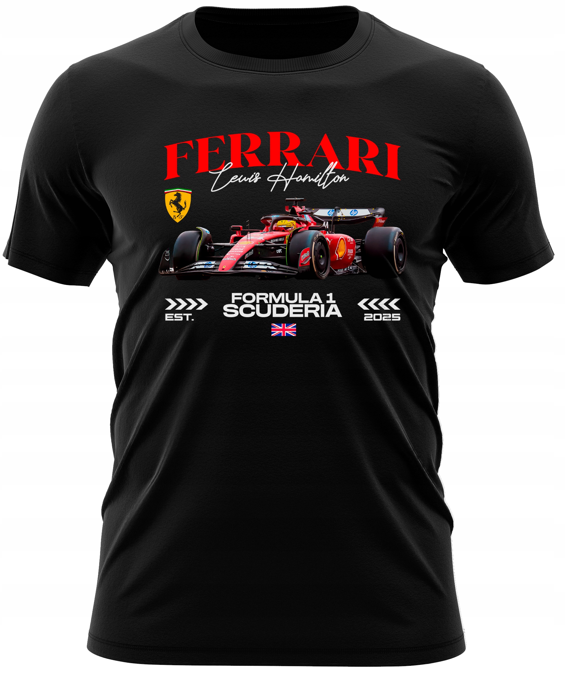 KOSZULKA MĘSKA F1 FERRARI T-SHIRT LEWIS HAMILTON PREZENT DLA