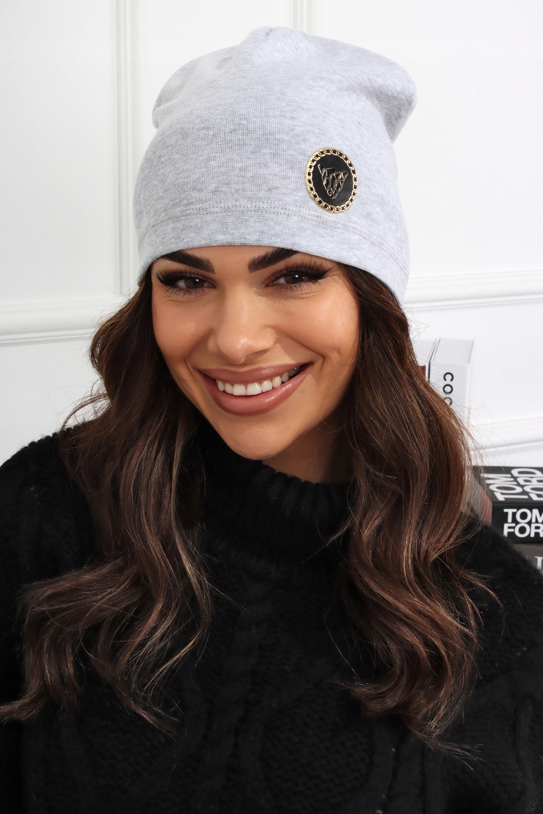 CZAPKA DAMSKA WIOSNA JESIEŃ LEKKA CIENKA WYGODNA KOBIECA SPORTOWA SZARA Model 2646