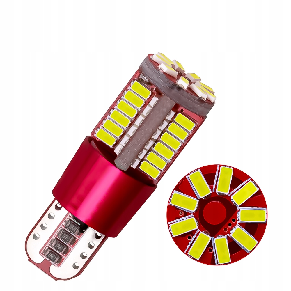 ŻARÓWKA LED W5W T10 POSTOJÓWKI 57 LED CANBUS 360°