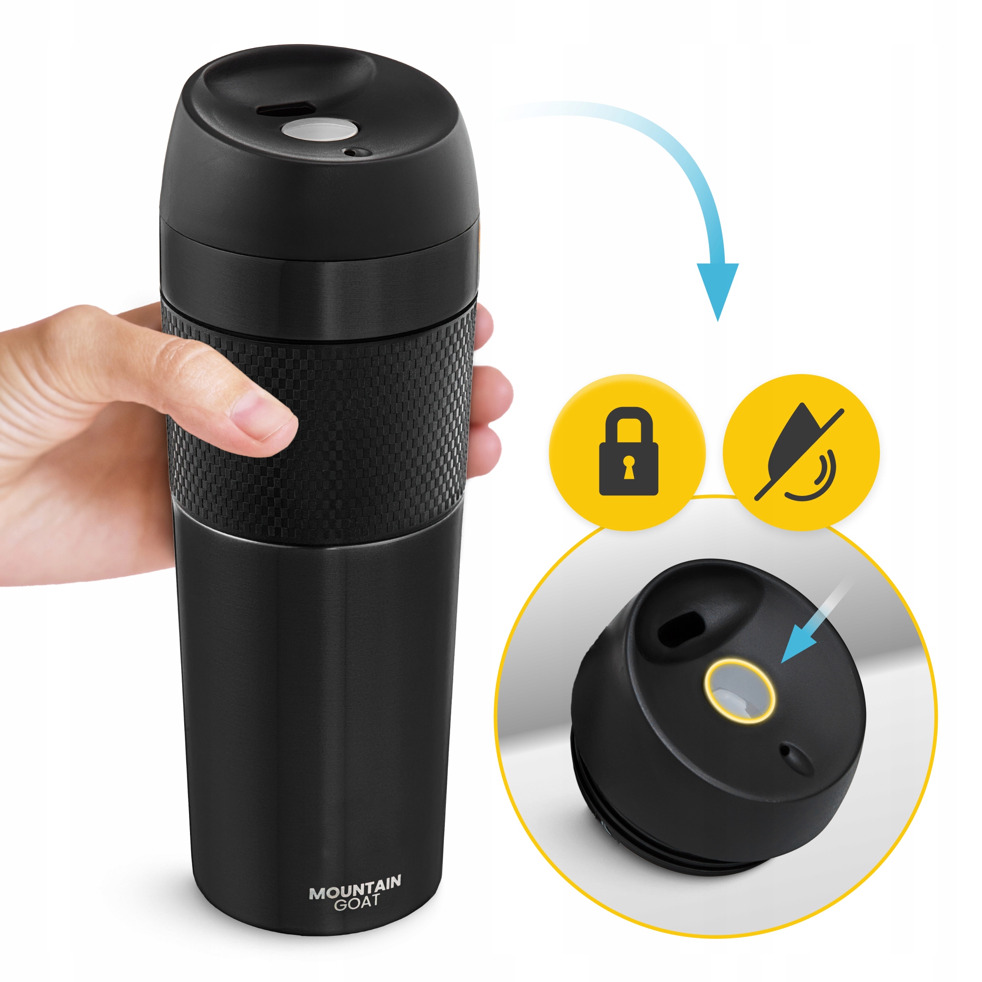 KUBEK TERMICZNY TERMOS GORĄCE NAPOJE DO 12H-24H KAWA HERBATA SZCZELNY 400ml Marka Mountain Goat