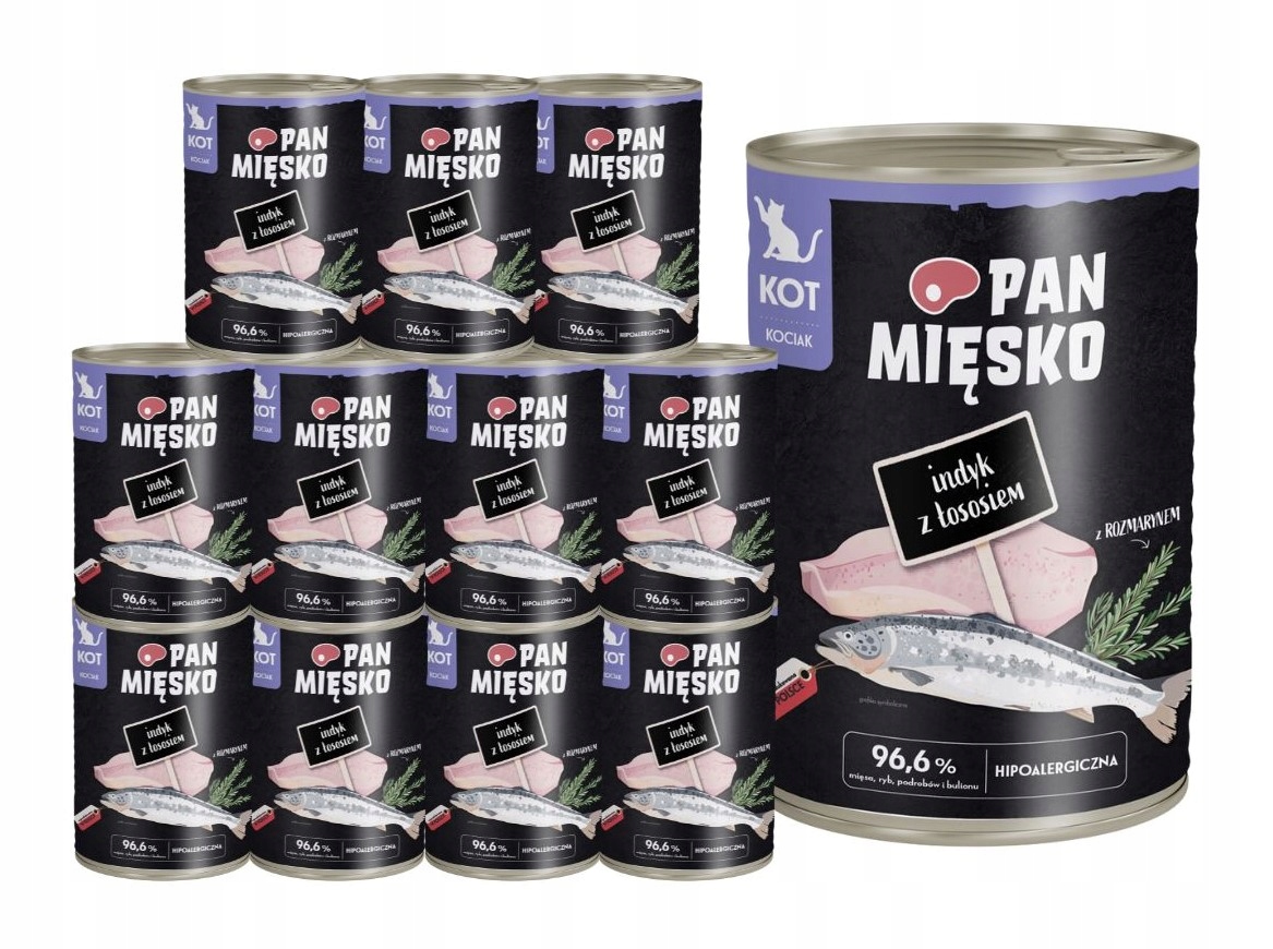 Levně Pan Mięsko Mokré Krmivo pro koťata Krůta s lososem 12x400g