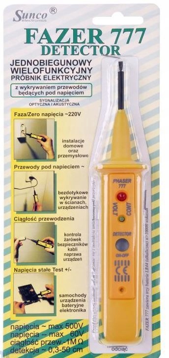 Próbnik detector FAZER 777 wykrywacz napięcia Marka Sunco