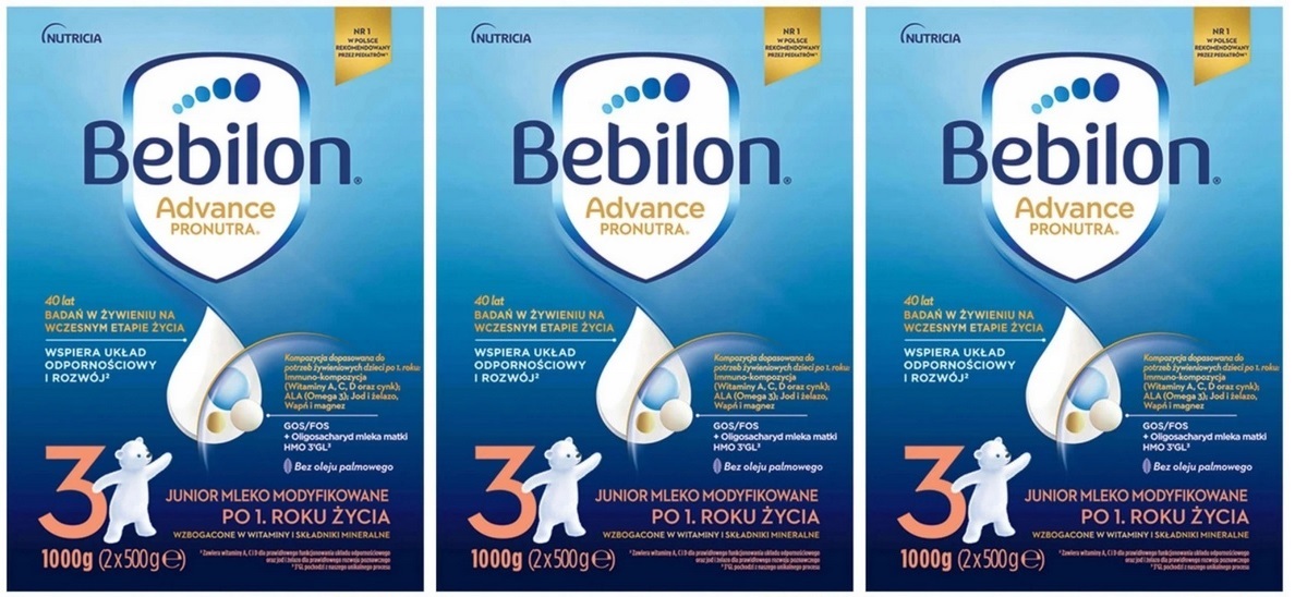 BEBILON 3 Pronutra ADVANCE mleko 3x 1000g = 3000g