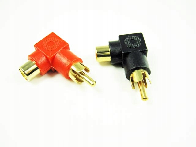 

adapter kątowy Rca przejściówka kątowa gold