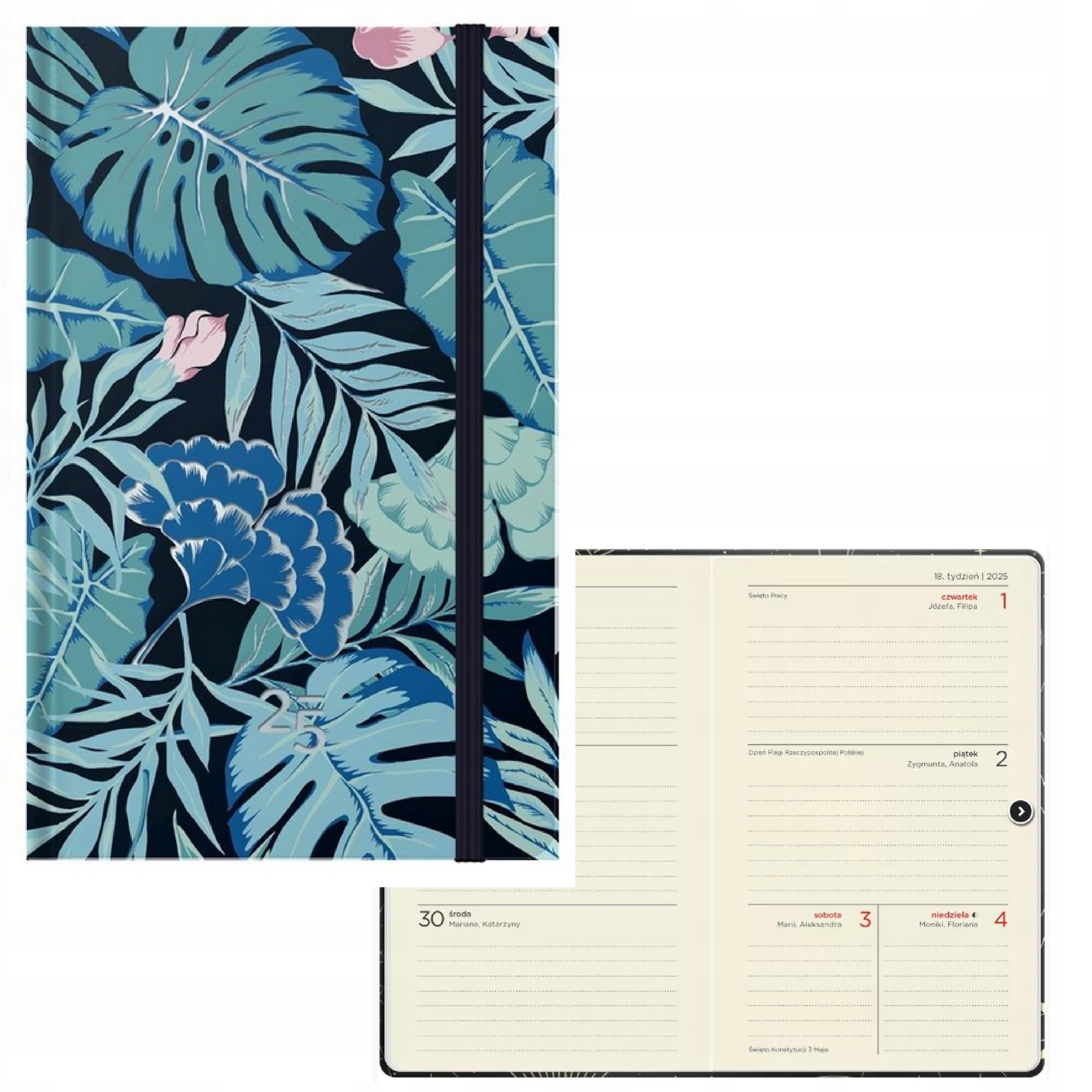 ALBI KALENDARZ TERMINARZ DZIENNIK, TYGODNIOWY Z GUMKĄ 2025 16809842019