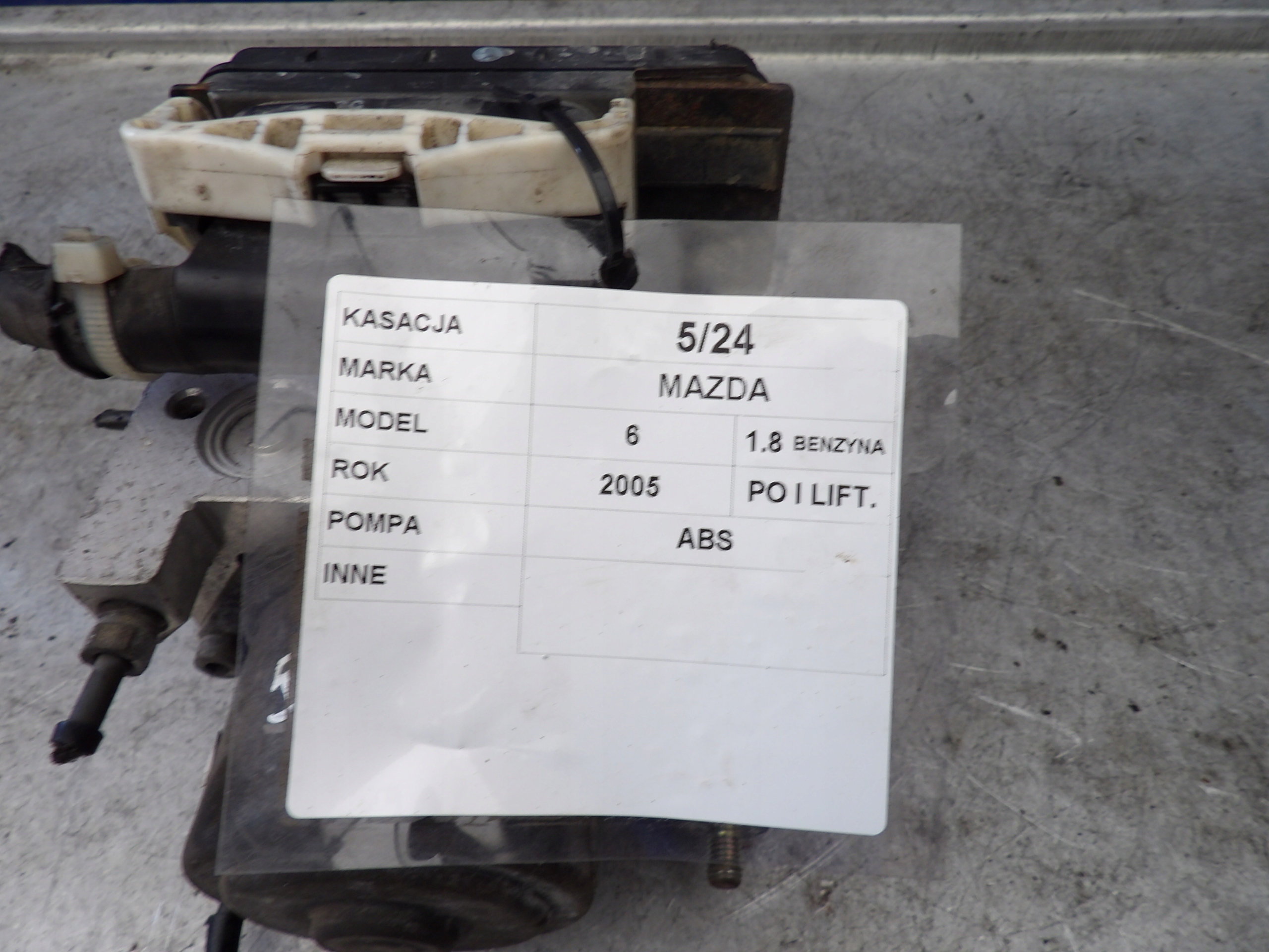 MAZDA 6 E POMPA ABS 1,8B 437-0764 2067141