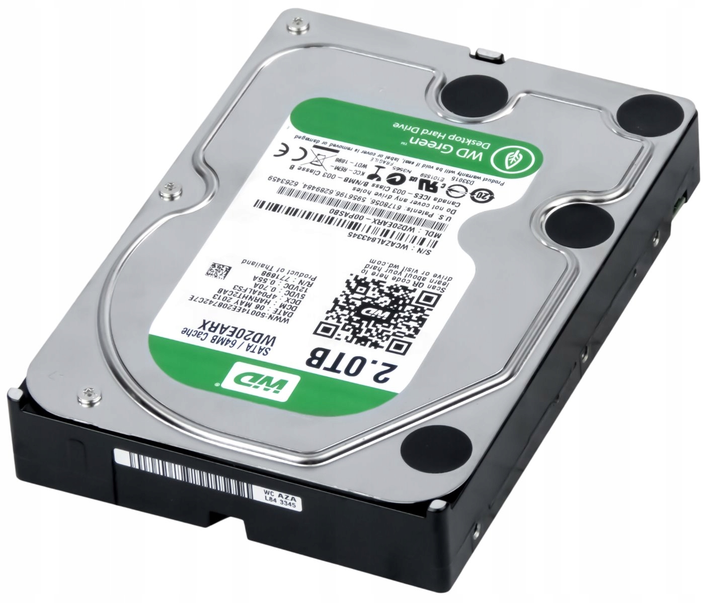 WD GREEN 2TB 7.2K 64MB SATA III 3.5