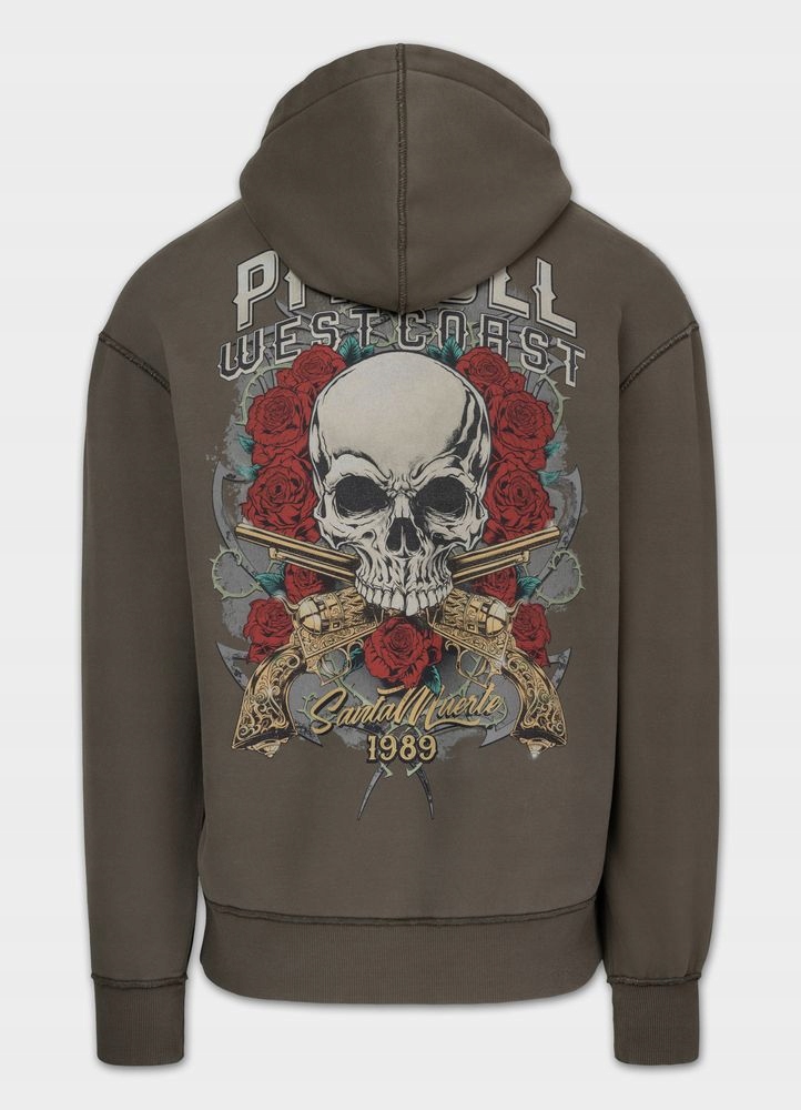Pánská mikina s kapucí Pitbull Washed Santa Muerte Potisk Print Sprana