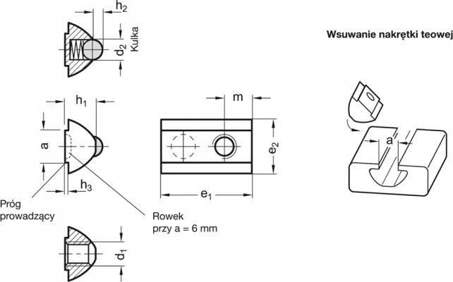 NAKRĘTKA MŁOTECZKOWA ROWEK T8 PROFIL KULKA M5 Marka inna