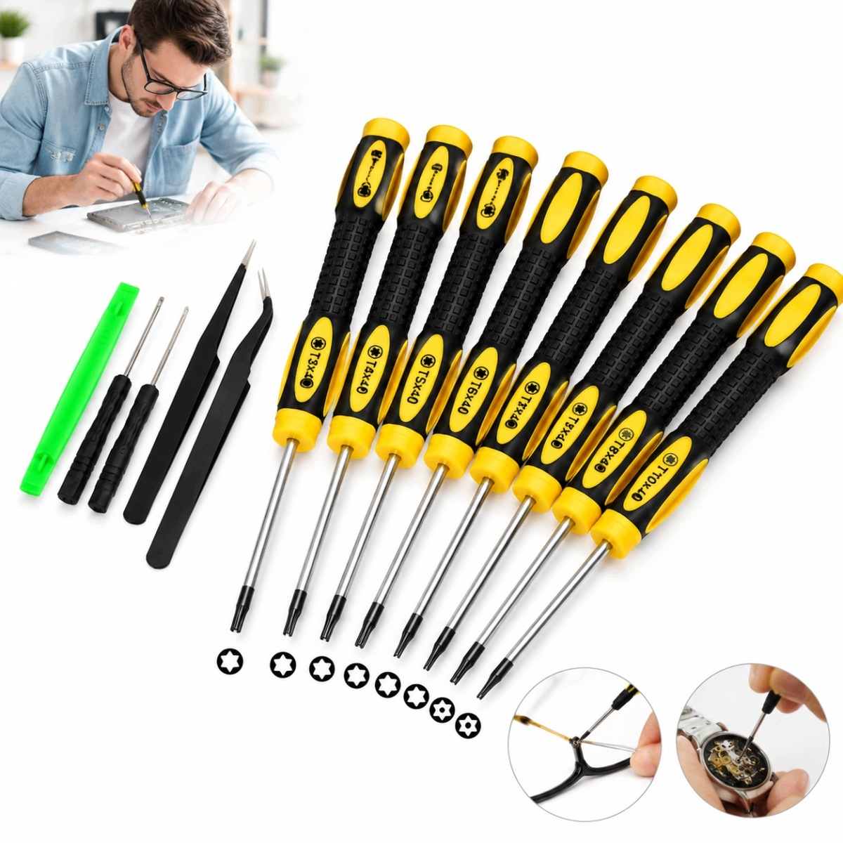 Narzędzia Zestaw Śrubokrętów Wkrętak Torx T3 T4 T5 T6/T7 T8/T10 Do Naprawy