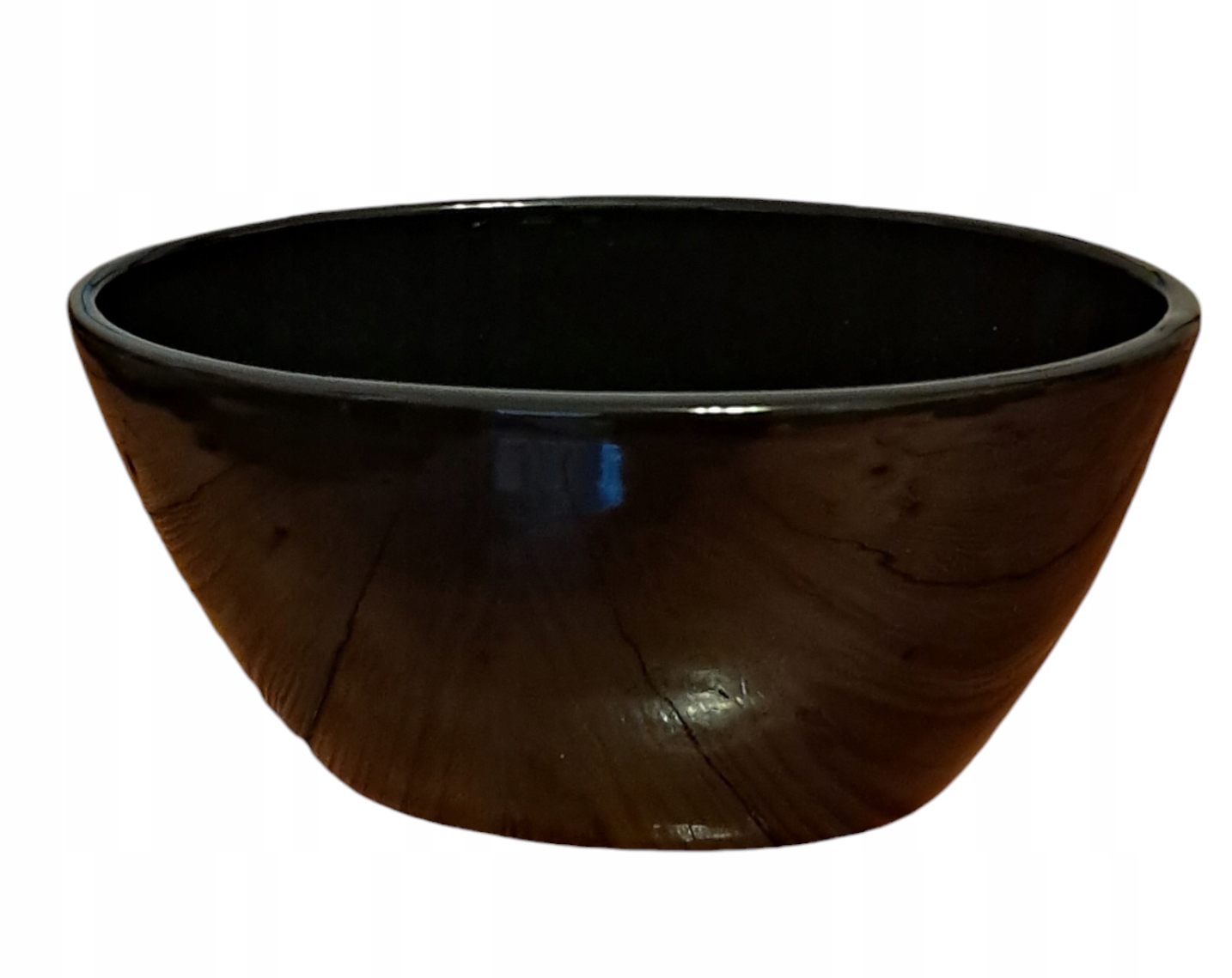 Osłonka Doniczka Ceramiczna Owal czarna 25x12 cm