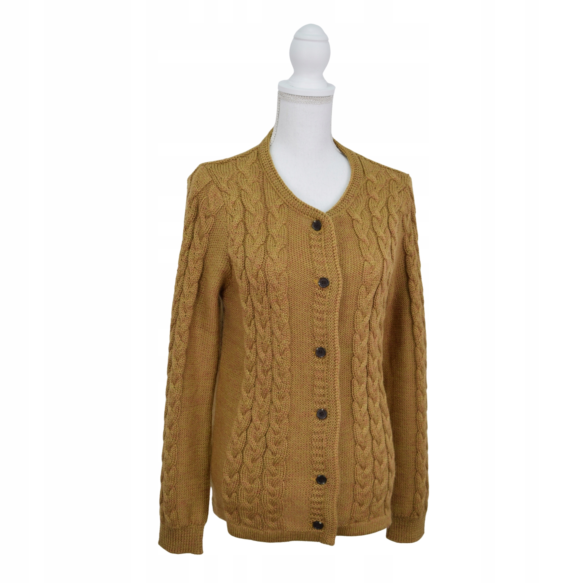 Munrospun Pure Lambswool Warkocz Damski Sweter Wełniany Rozmiar M