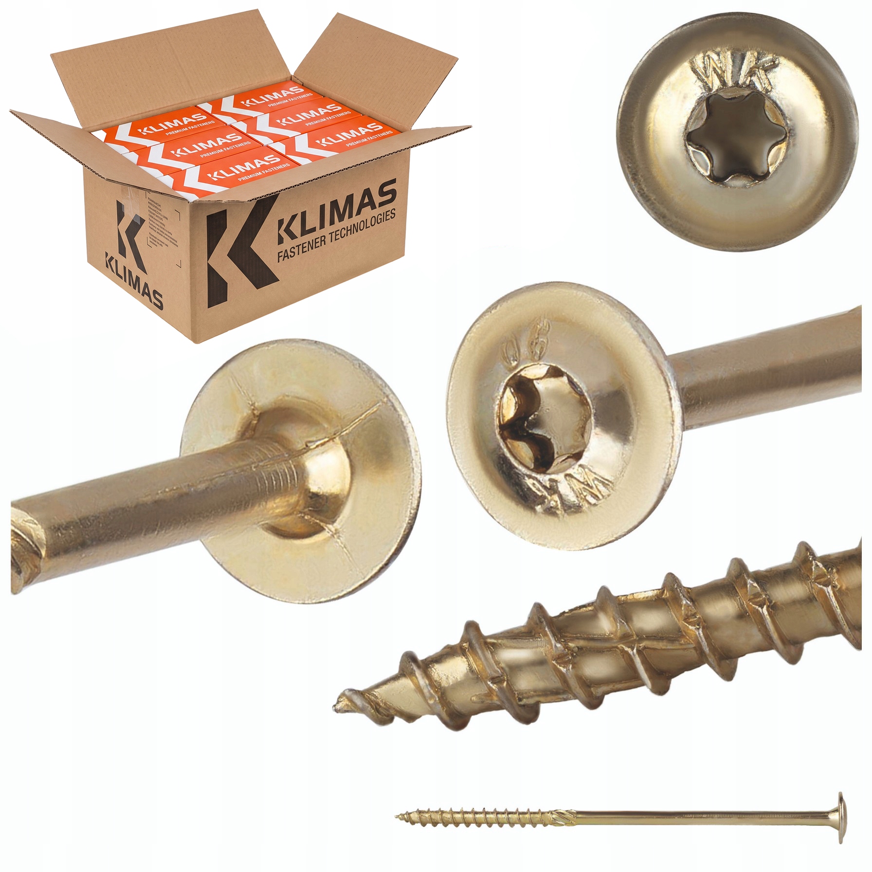Tesárske skrutky Torx 10x220 mm 200 ks tanierové na drevo Klimas Wkcp