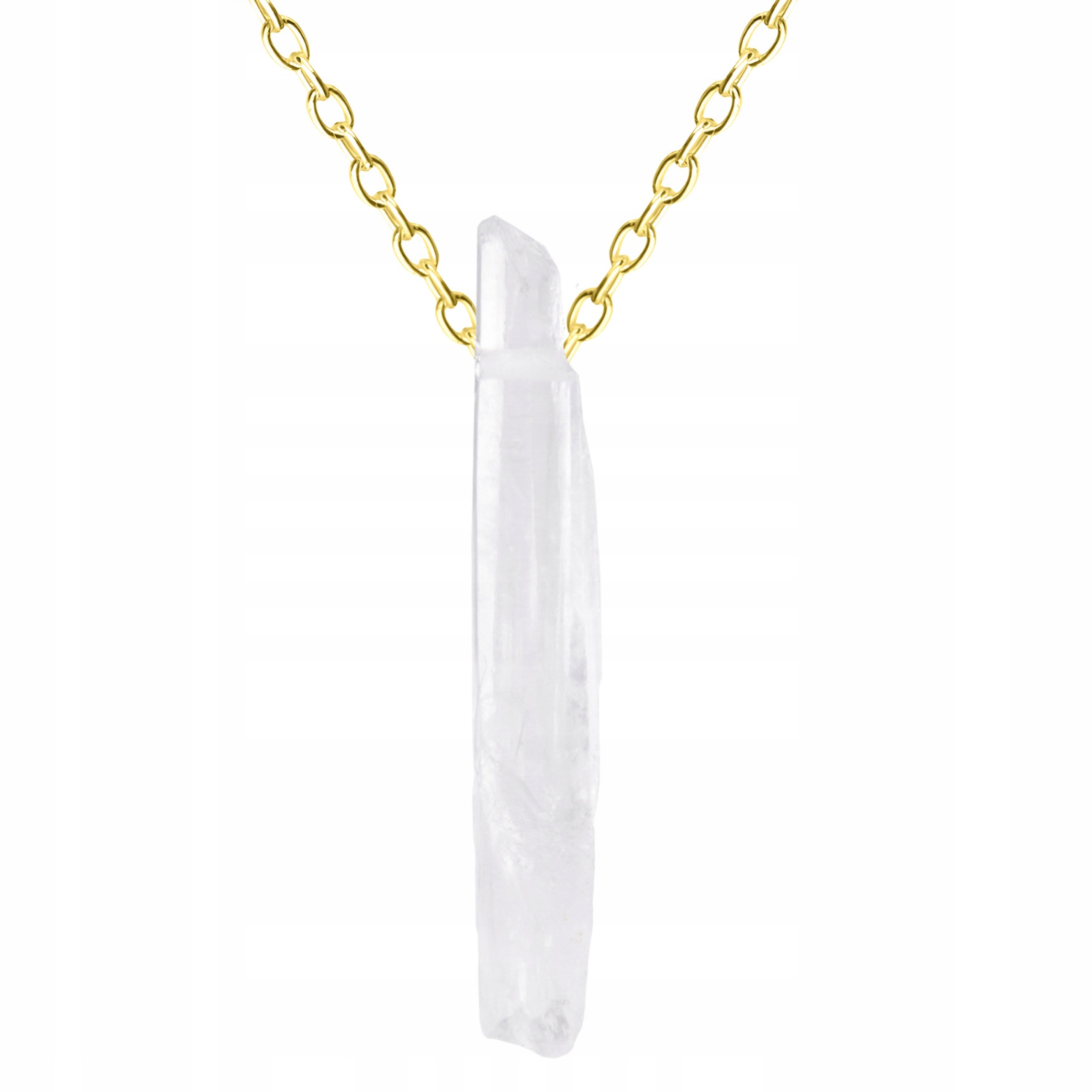 Zlatý náhrdelník Přírodní Křišťál Přírodní kámen Kamínek Hory Stříbro 925