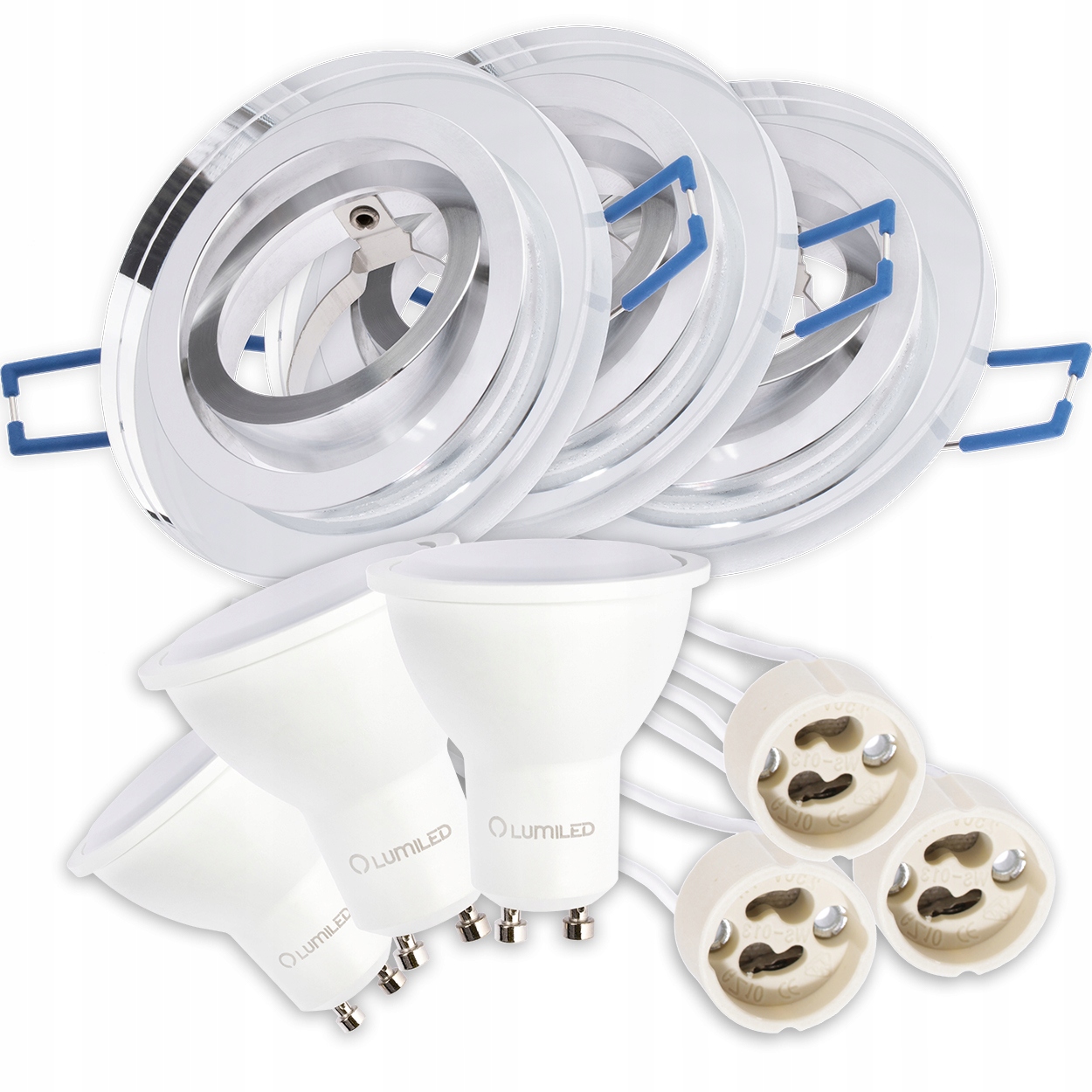 

3x Oprawa halogenowa Szklana ruchoma Led GU10 6W