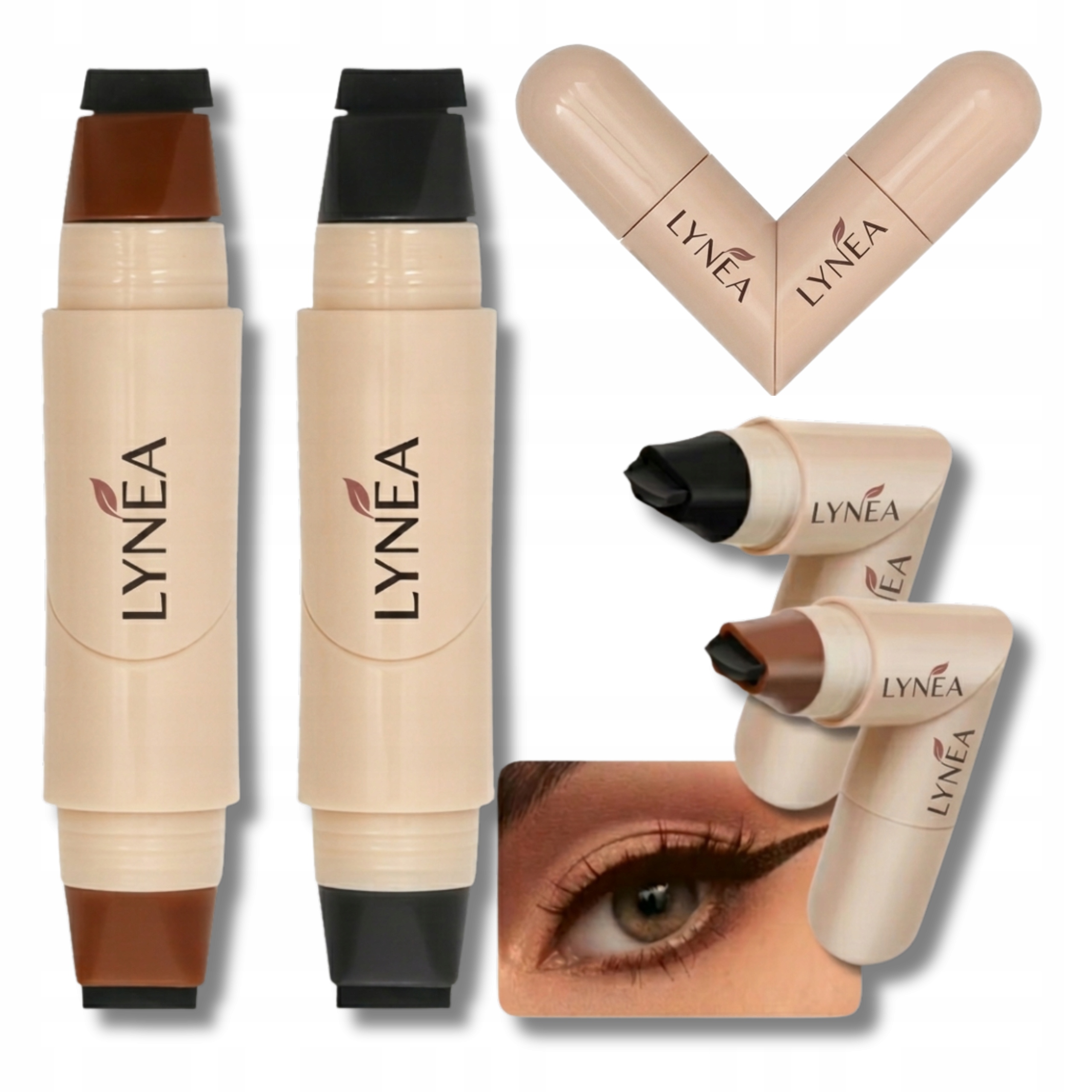 Sada 2xEyeliner Kreska Razítko Tekutá voděodolná tužka Braz Černá
