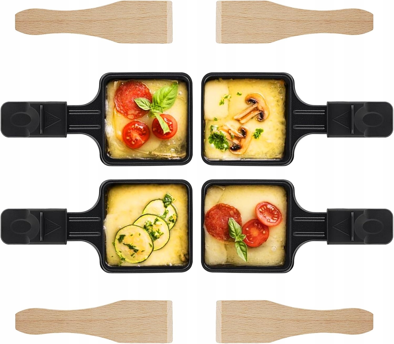 8x Akcesoria Do Grilla Raclette Fondue Patelki Patelnie Szpatułki Do Serów