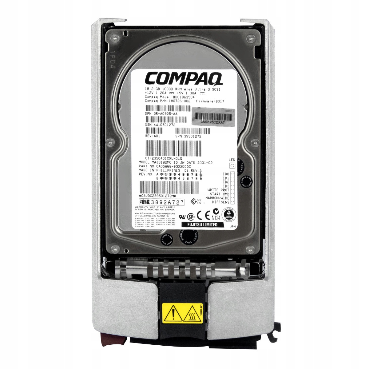 Compaq 180726-002 18GB 10K 4MB Scsi U160 3,5" BD018635C4