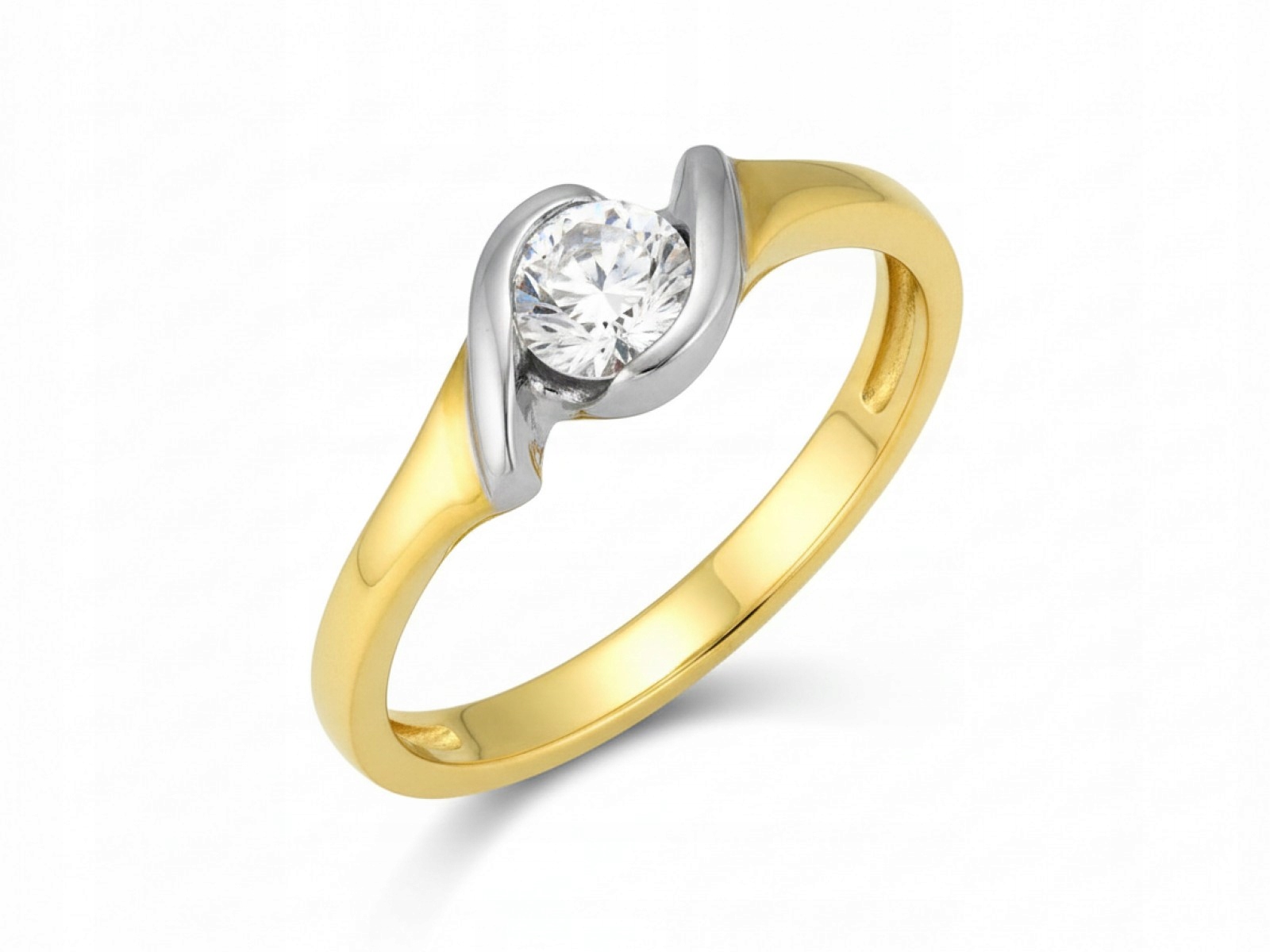 Zásnubní prstýnek ze zlata 585 s Bílou zirkonií r20 jako dárek 2.88 g