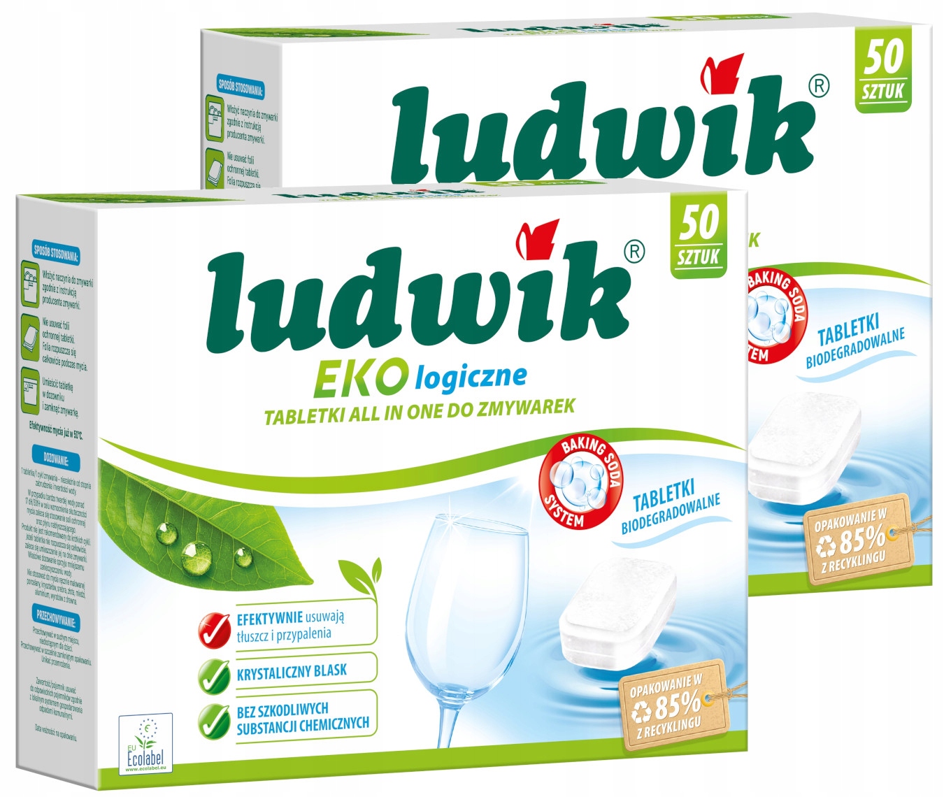 Levně Ludwik Ekologické Tablety All in1 do Myčky Biologicky odbouratelné 1800g -2x50