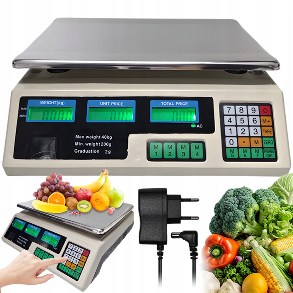 Elektronická Skladovací Váha LCD Kalkulační 40kg/2g