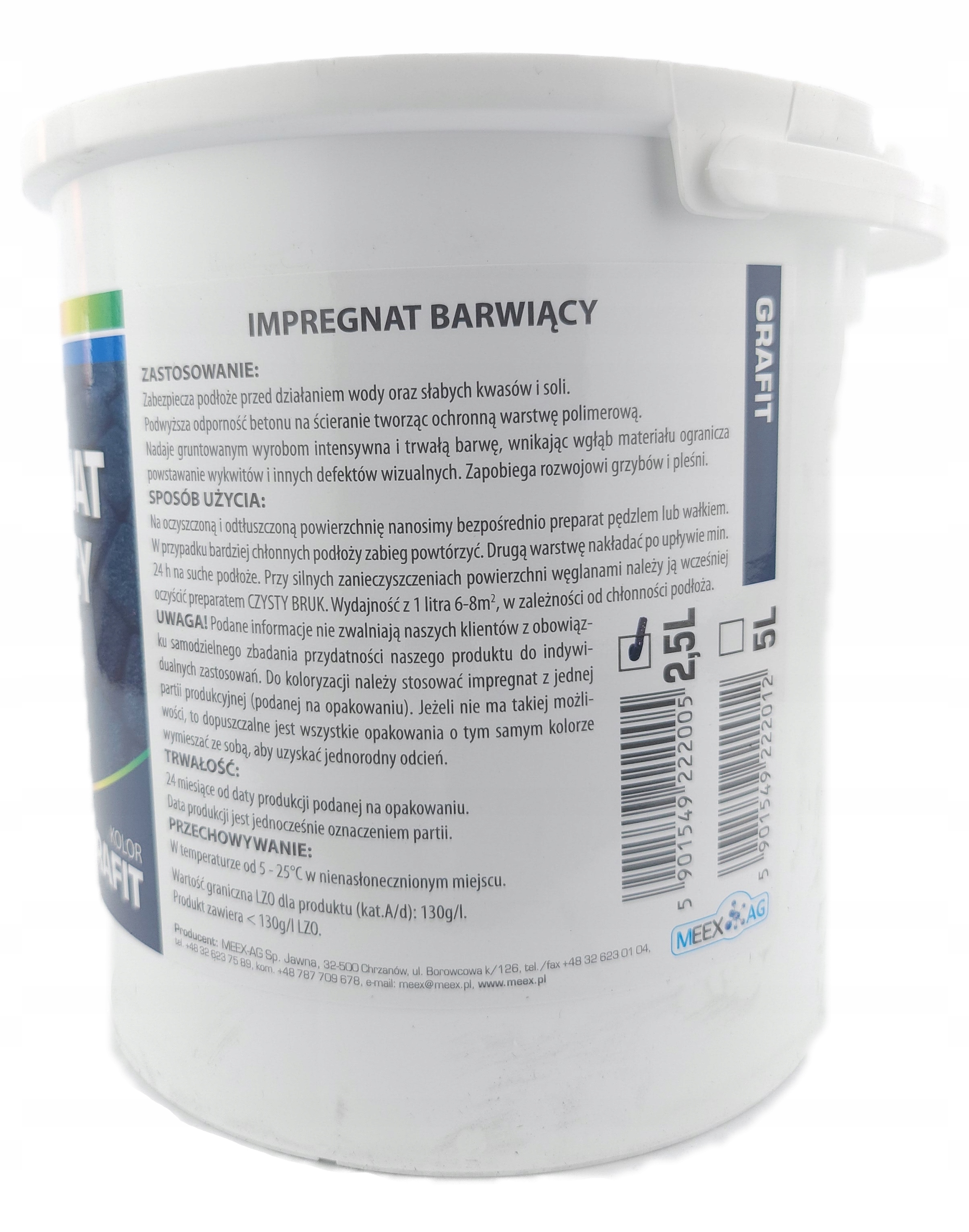 FARBA IMPREGNAT BARWIĄCY DO KOSTKI BRUKOWEJ GRAFIT EAN (GTIN) 5901549222005