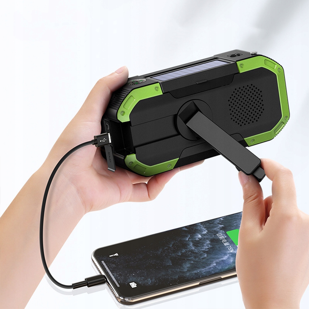 RADIO FM AWARYJNE SOLAR 5000mAh LATARKA Zasilanie sieciowe