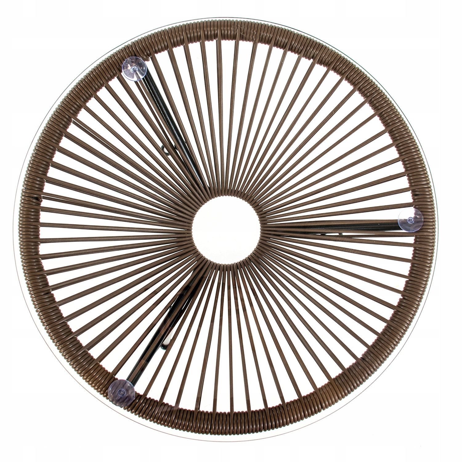 SZKLANY STOLIK OGRODOWY KAWOWY OKRĄGŁY STÓŁ NA BALKON MEBLE TECHNORATTAN Głębokość mebla 50 cm