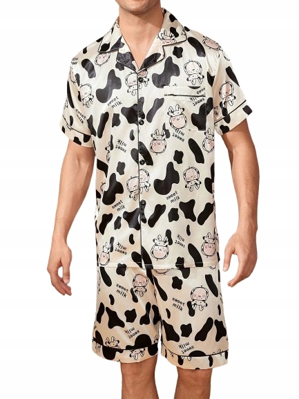 Vtipné Rozepínací Pyžamo Kráva Sweet Milk Sladké Mléko Satén L