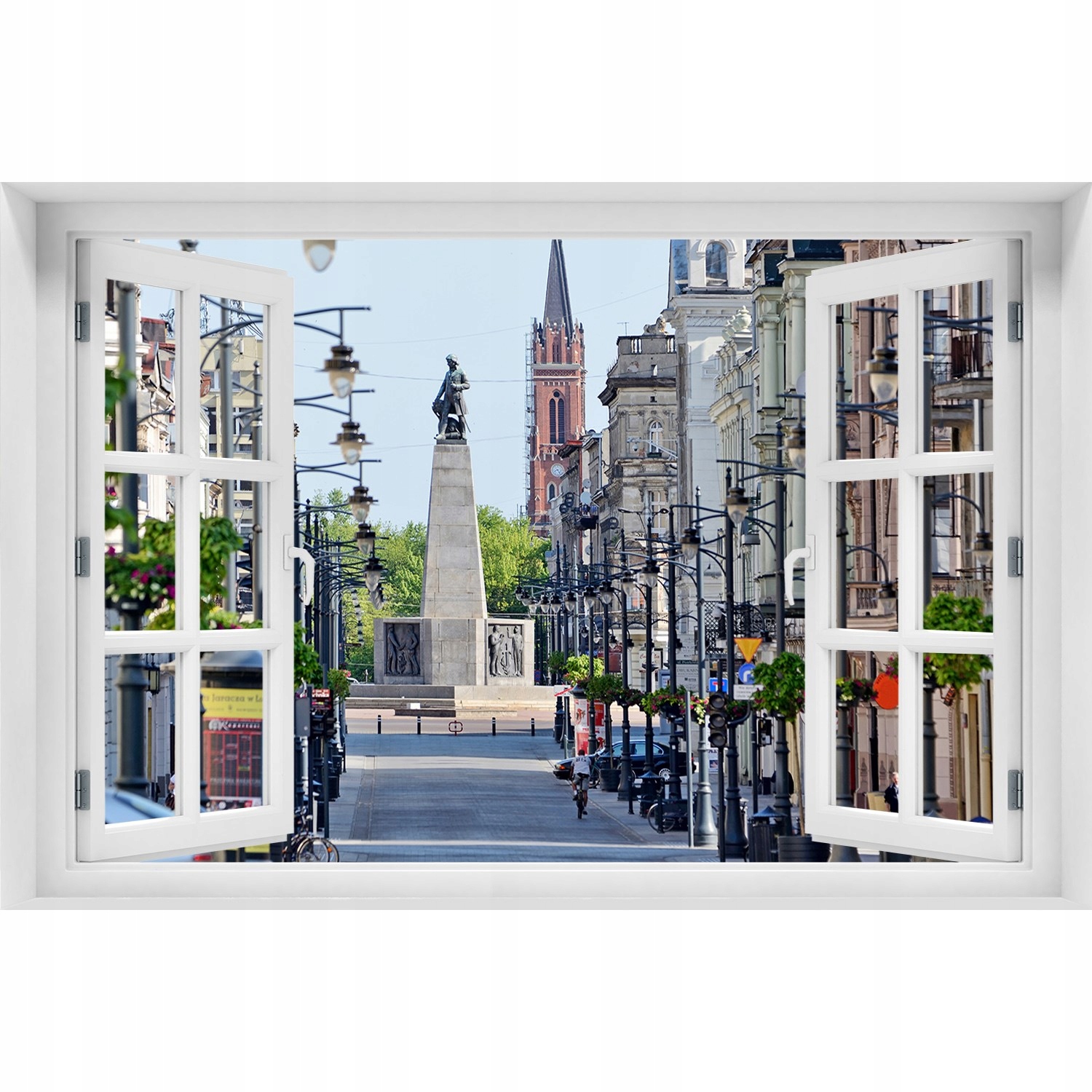

Naklejka na ścianę 3D Okno Łódź Polska 120x80