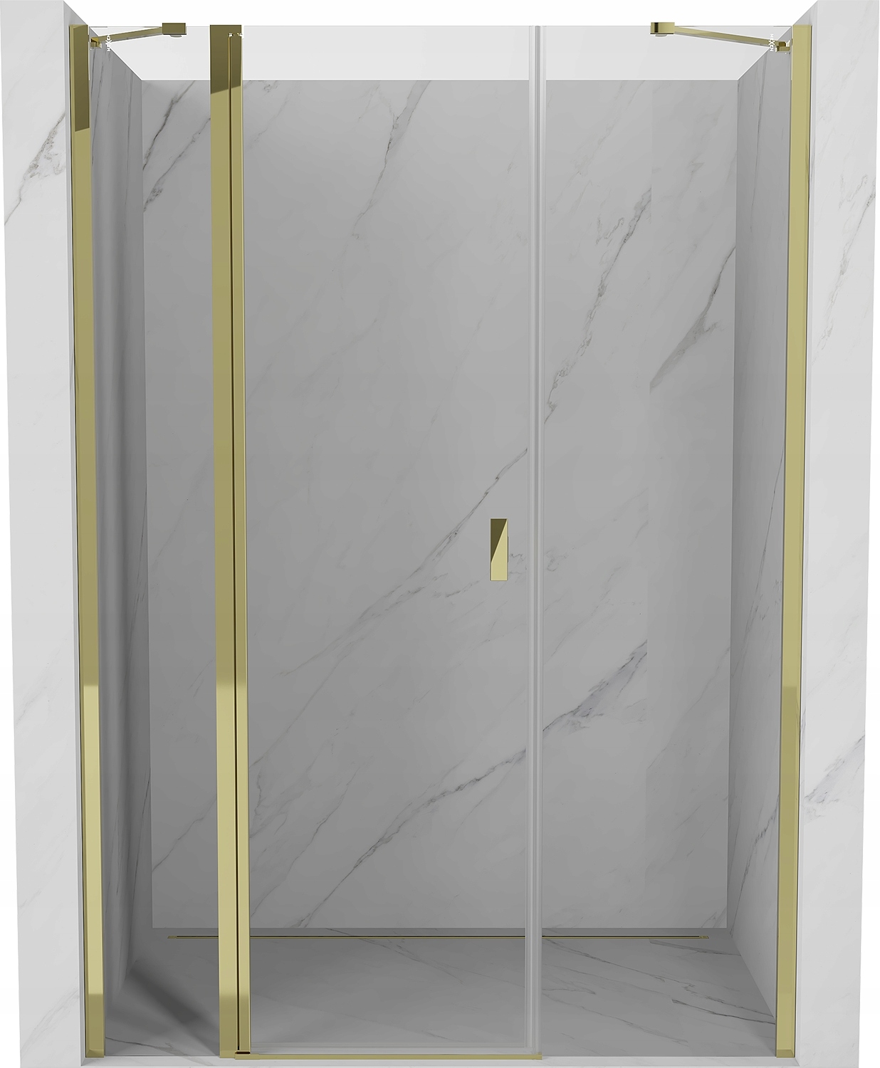 Mexen Mist Drzwi Prysznicowe Uchylne 155 CM Transparent Złote
