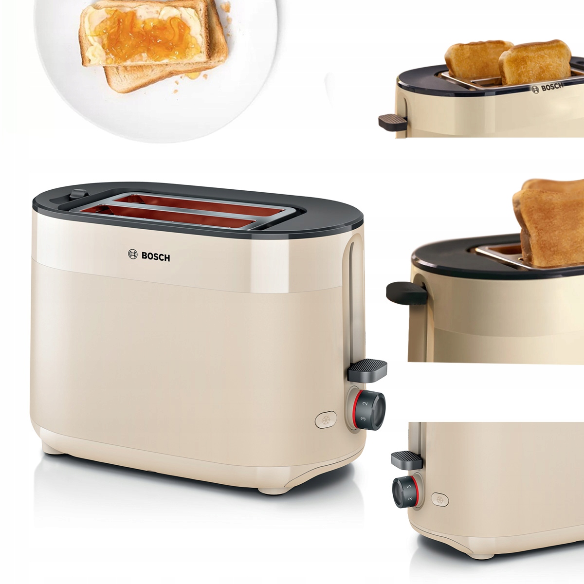 Toster Bosch MyMoment TAT2M127 950W 2 tosty Timer Termostat Rozmrażanie