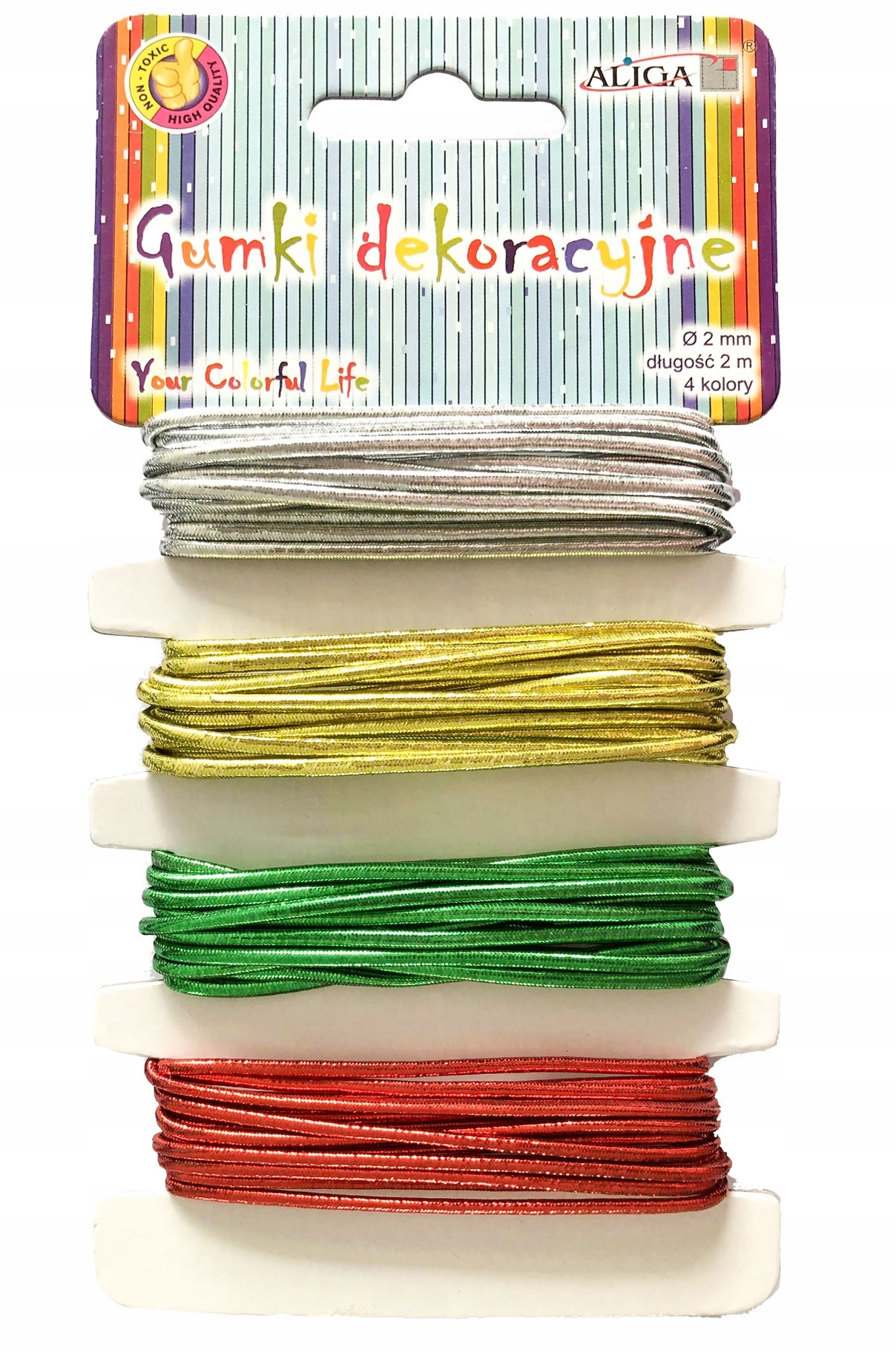gumki dekoracyjne na blistrze 2mm x 2m sr, zł, zi, cz | GUM-6434 — 3
