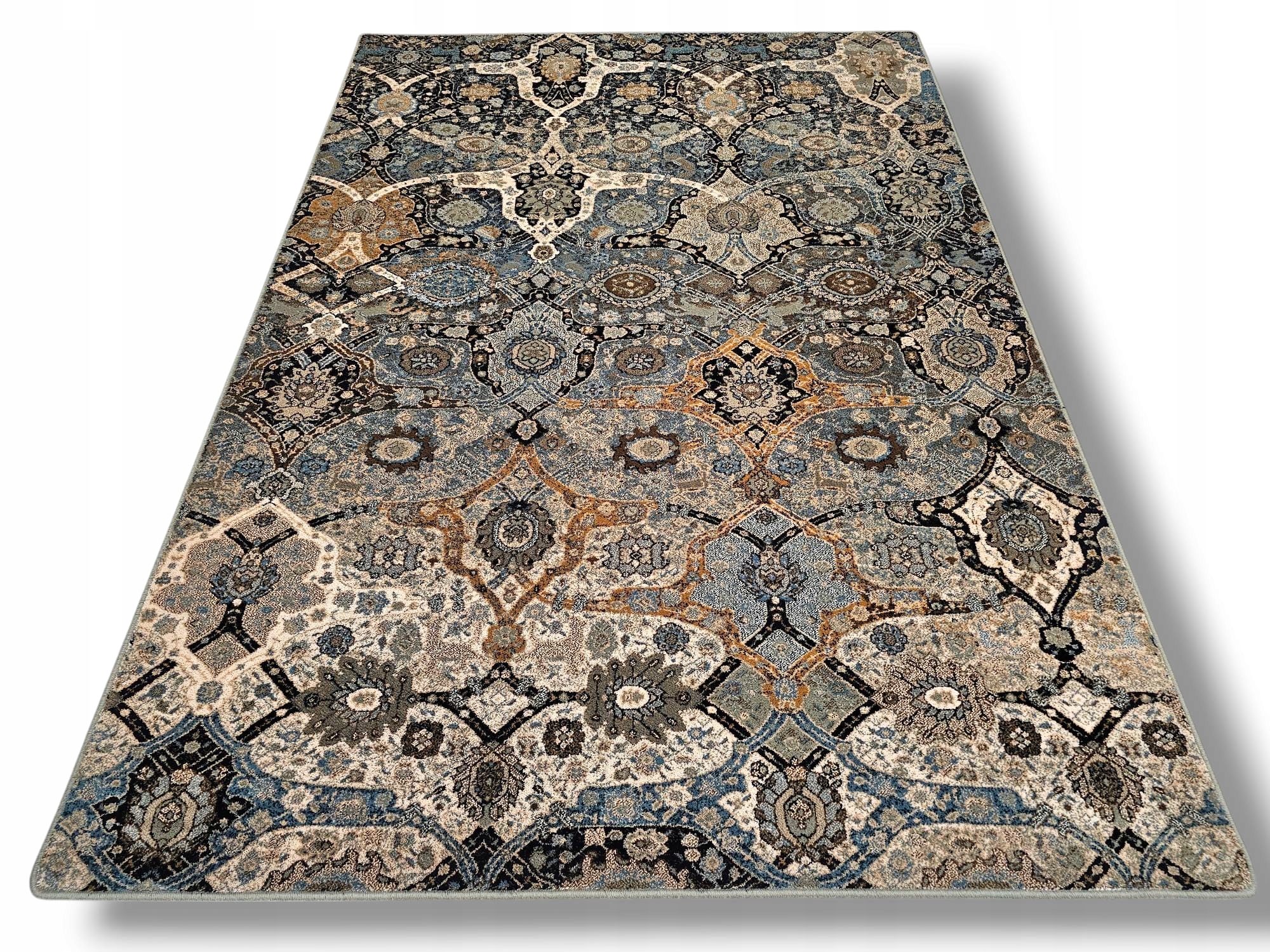 Dywan Omega Kirman dywilan 200x300 Koniak orientalny 100% wełna pistacjowy