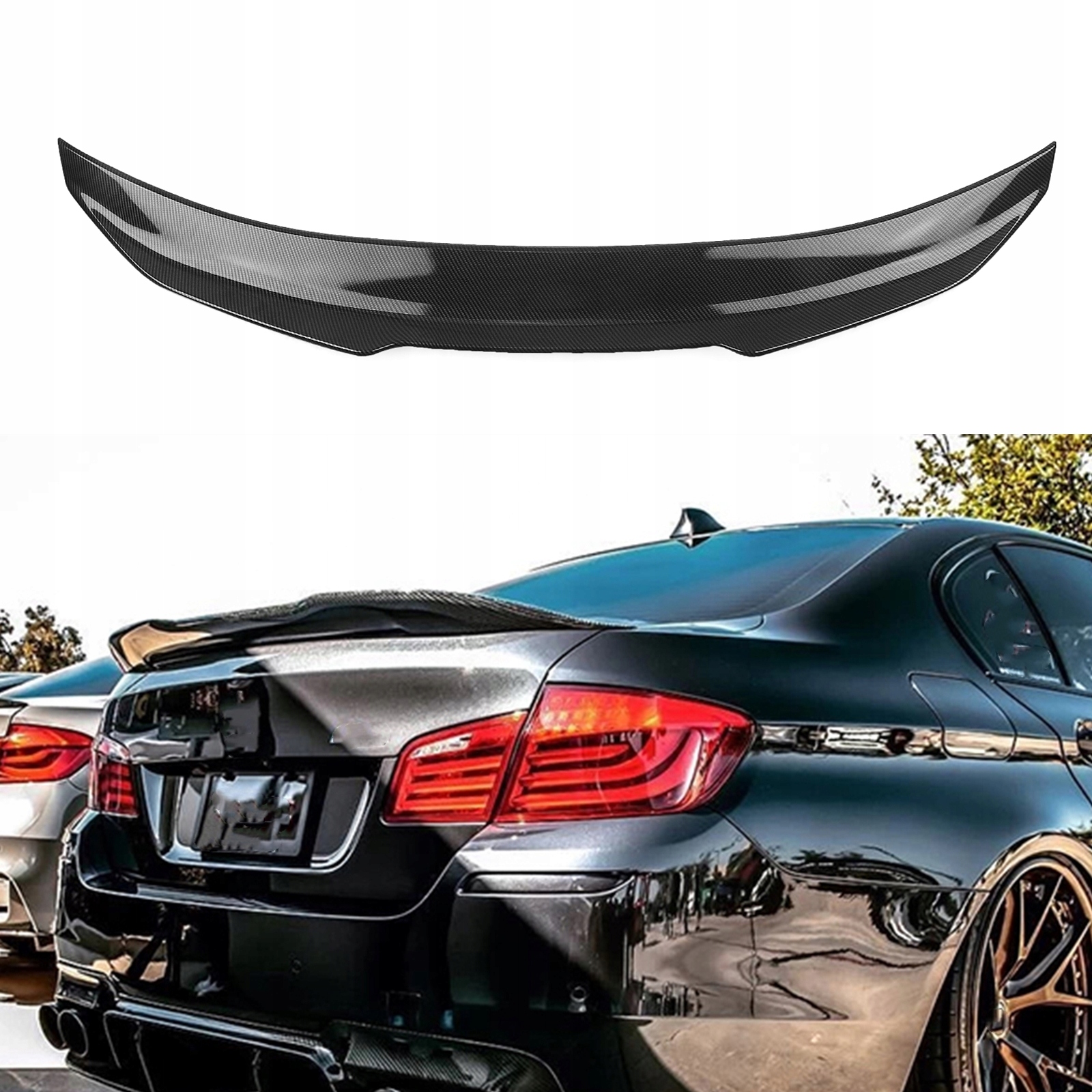 SPOILER HOKEJ KLAPY TYLNEJ BMW 5 F10 2010-2017 SEDAN SKRZYDŁO PSM CARBON Kolor czarny
