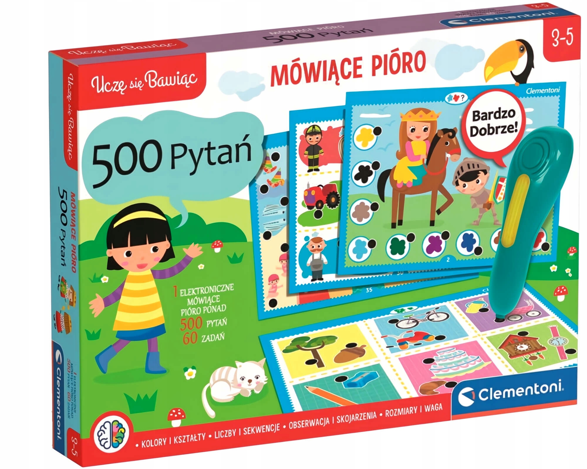 CLEMENTONI MÓWIĄCE PIÓRO 500 PYTAŃ GRA EDUKACYJNA Kod producenta 50651