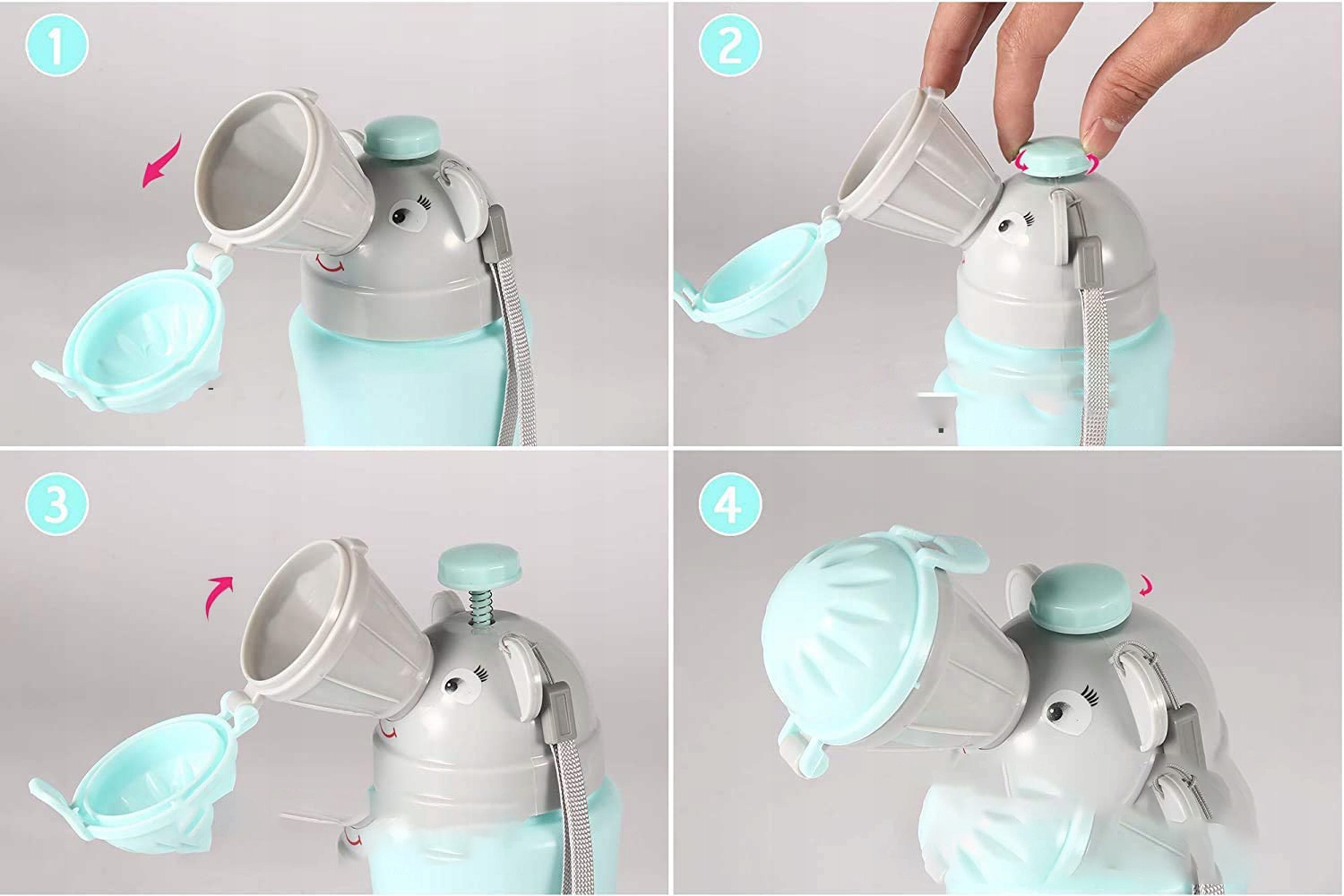 PISUAR NOCNIK TURYSTYCZNY DLA CHŁOPCA PRZENOŚNY DLA DZIECI MINI TOALETA Kolor zielony