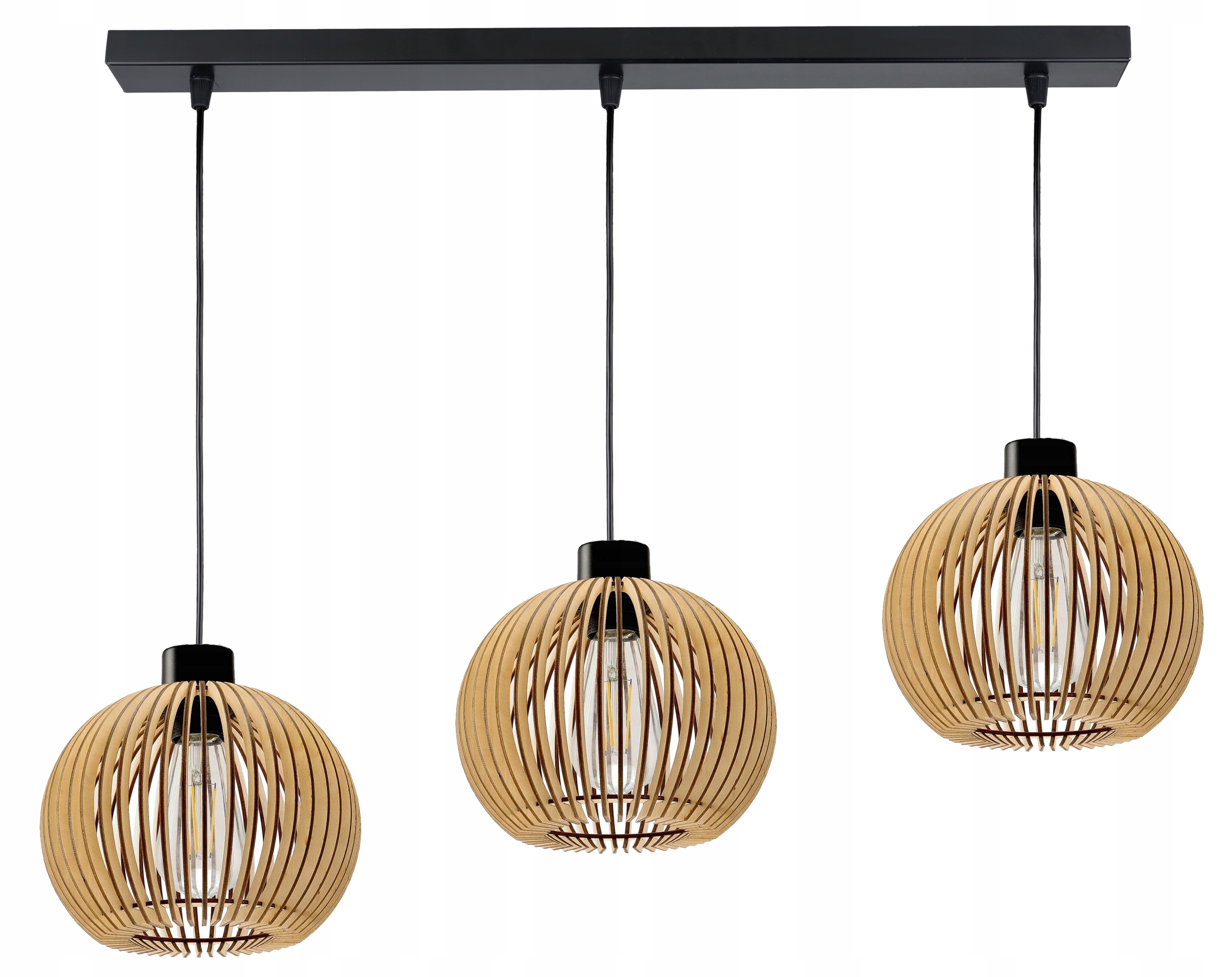 

Lampa wisząca żyrandol zwis sufit klosz drewno 3