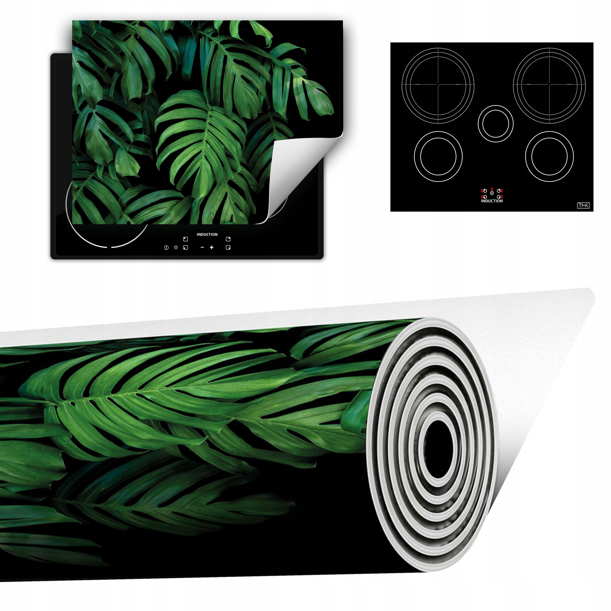 Vinylová Podložka Do Kuchyně Více Místa 70x52 černá Monstera