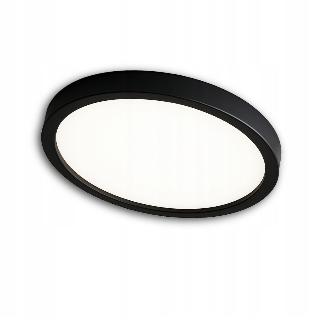 Plafon Led 24W 4000K 29cm czarny z czujnikiem ruchu i zmierzchu na korytarz